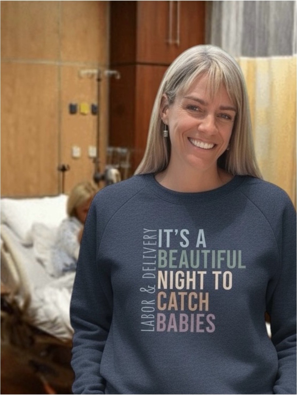 Beautiful Night to Catch Babies Custom sweatshirt. Labor nurse Midwife medium